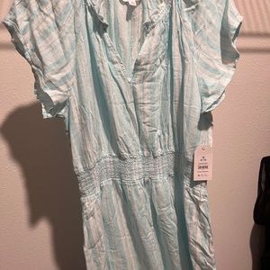 Time & Tru Blue and White Striped Dress - NWT